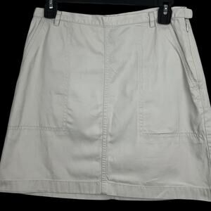 Ann Taylor Short Skirt Light Beige Cotton 4 pockets Womens Size 4